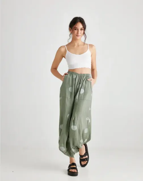 Lulu Polka Dot Linen Pants
