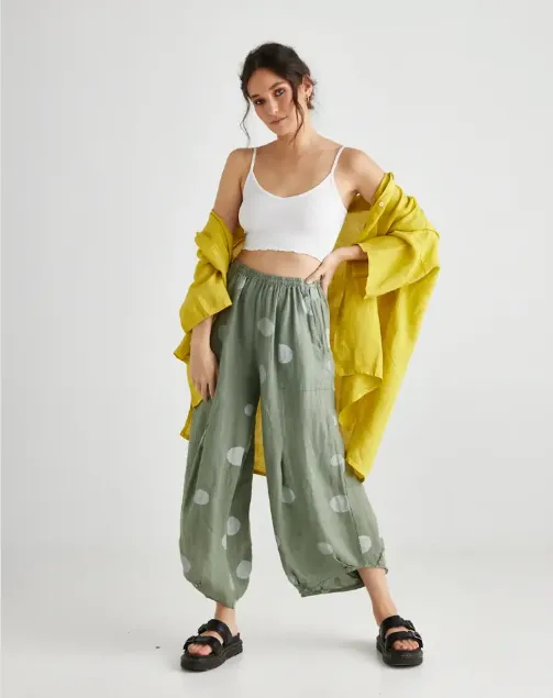 Lulu Polka Dot Linen Pants