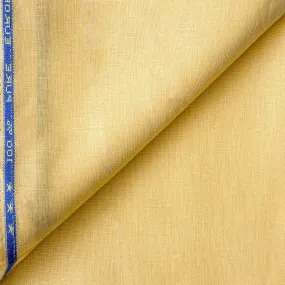 Mango Yellow Plain Premium 60 Lea Pure Linen Fabric (Width 58 Inches)