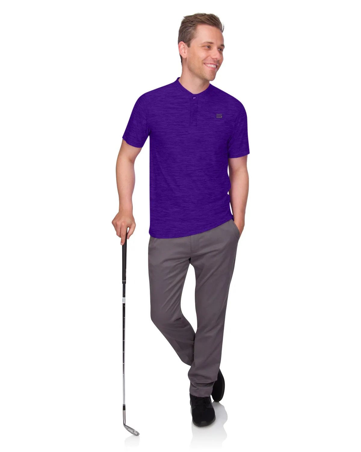 Men's Quick-Dry Collarless Golf Polos