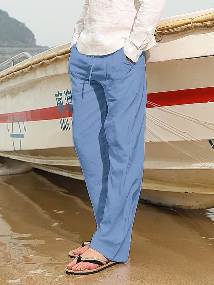 Men's Solid Linen Shift Pants