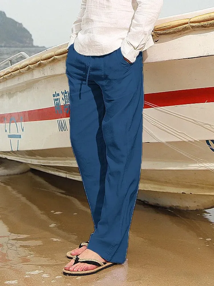 Men's Solid Linen Shift Pants