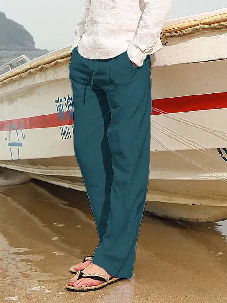 Men's Solid Linen Shift Pants