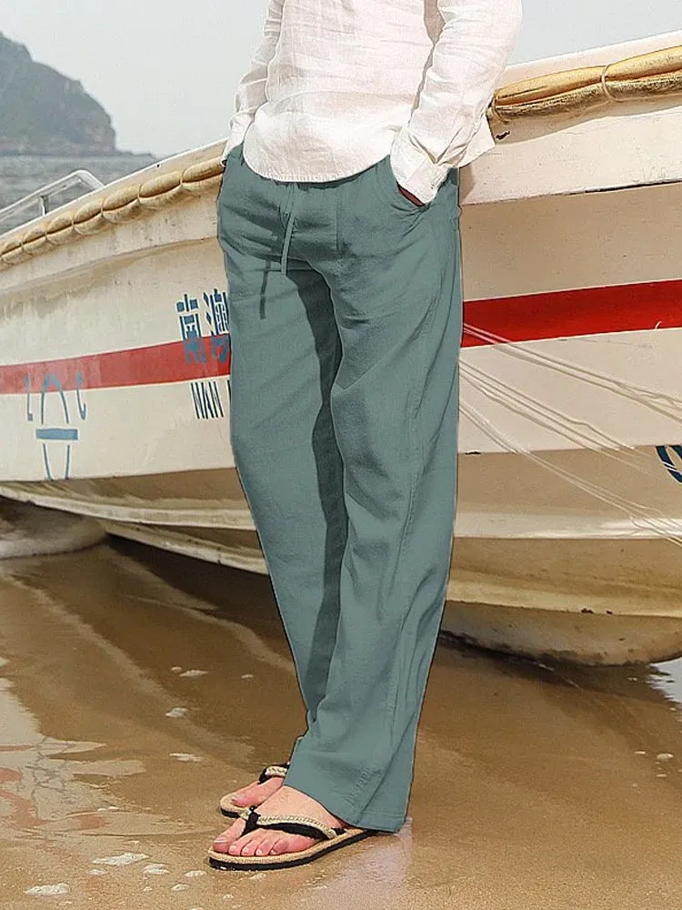 Men's Solid Linen Shift Pants
