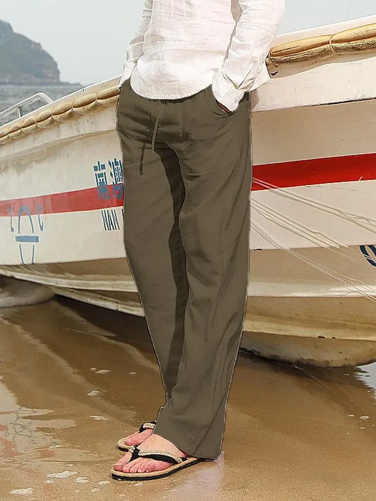 Men's Solid Linen Shift Pants