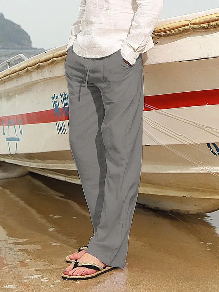 Men's Solid Linen Shift Pants