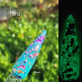 Mira-Teal Glow, Flake Nail Dip Powder
