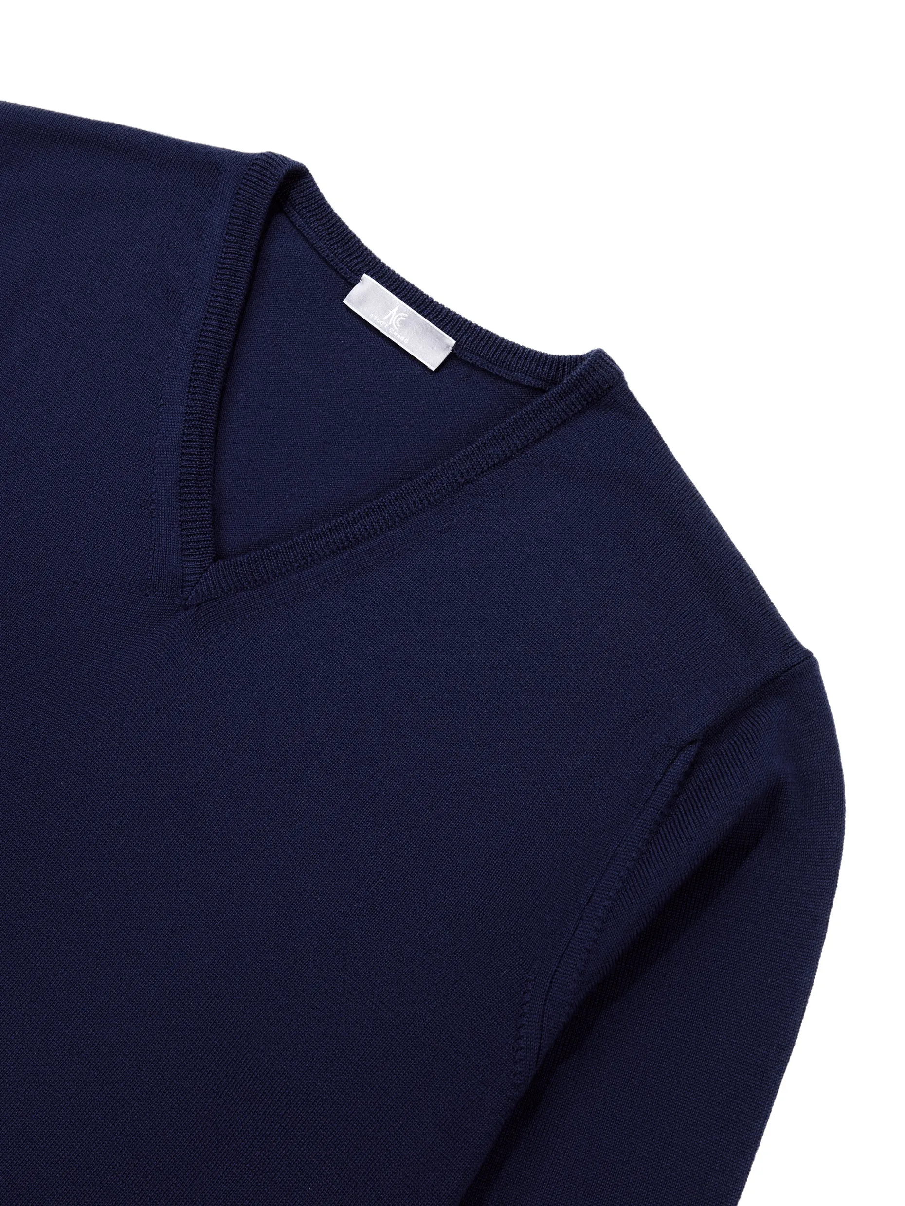 Navy V-Neck Long-Sleeve Sweater