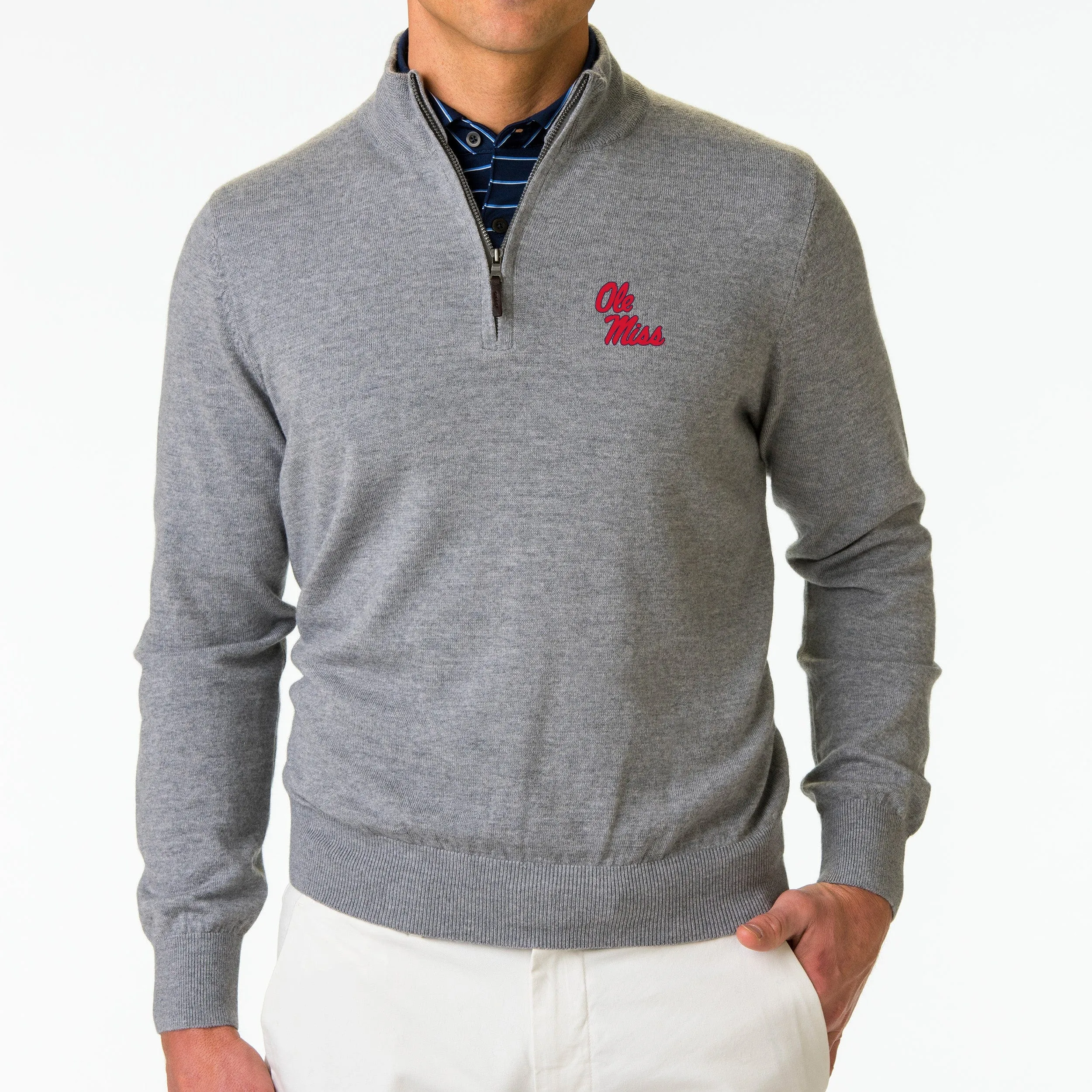 Ole Miss | Baruffa Merino Quarter Zip Windsweater | Collegiate
