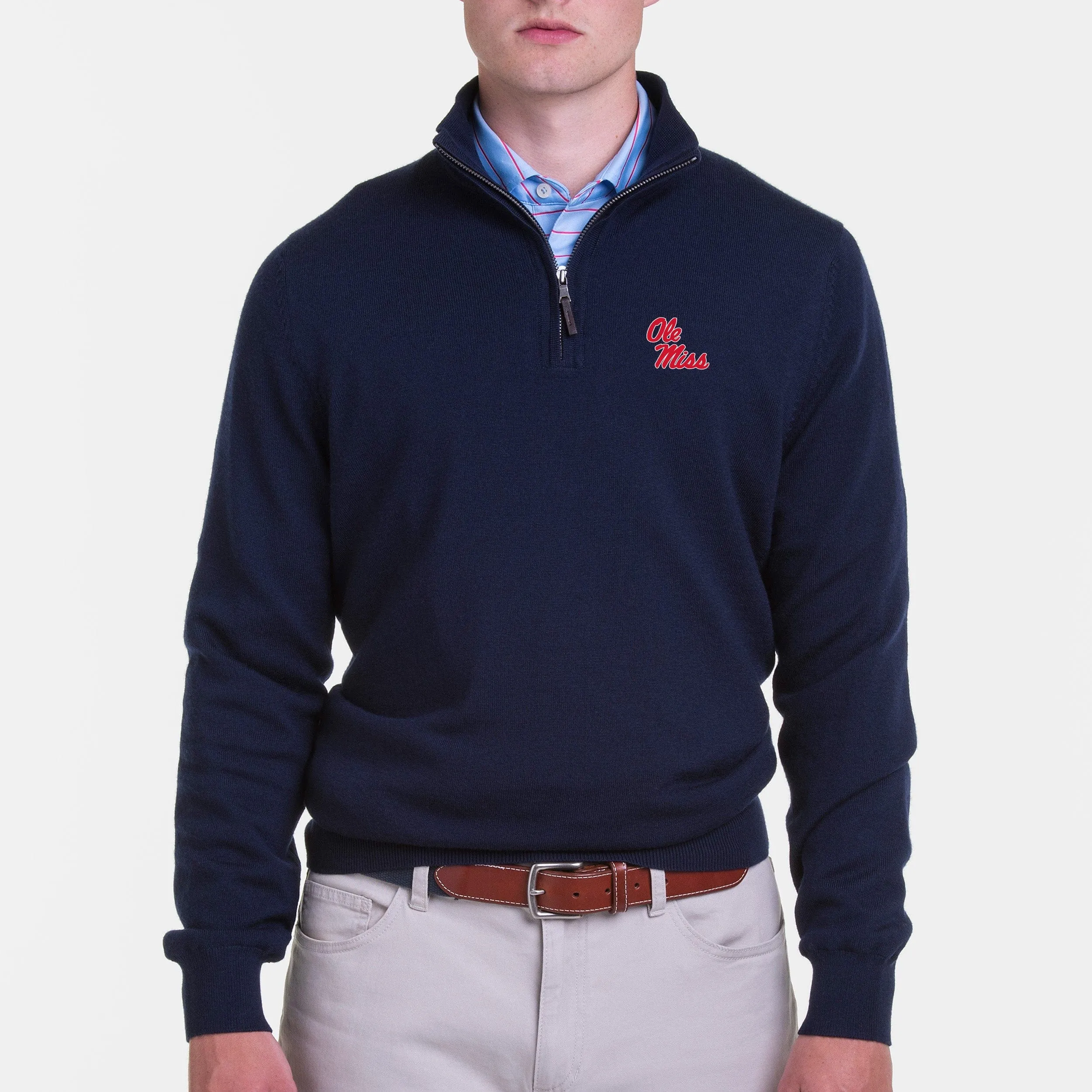 Ole Miss | Baruffa Merino Quarter Zip Windsweater | Collegiate