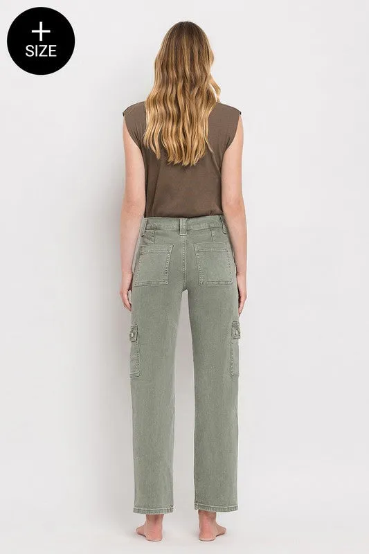 Olive Cargo High Rise Denim