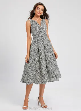 Pockets Cocktail Dresses V-neck Cocktail Satin With Bow(s) Dress A-Line Knee-Length Brianna
