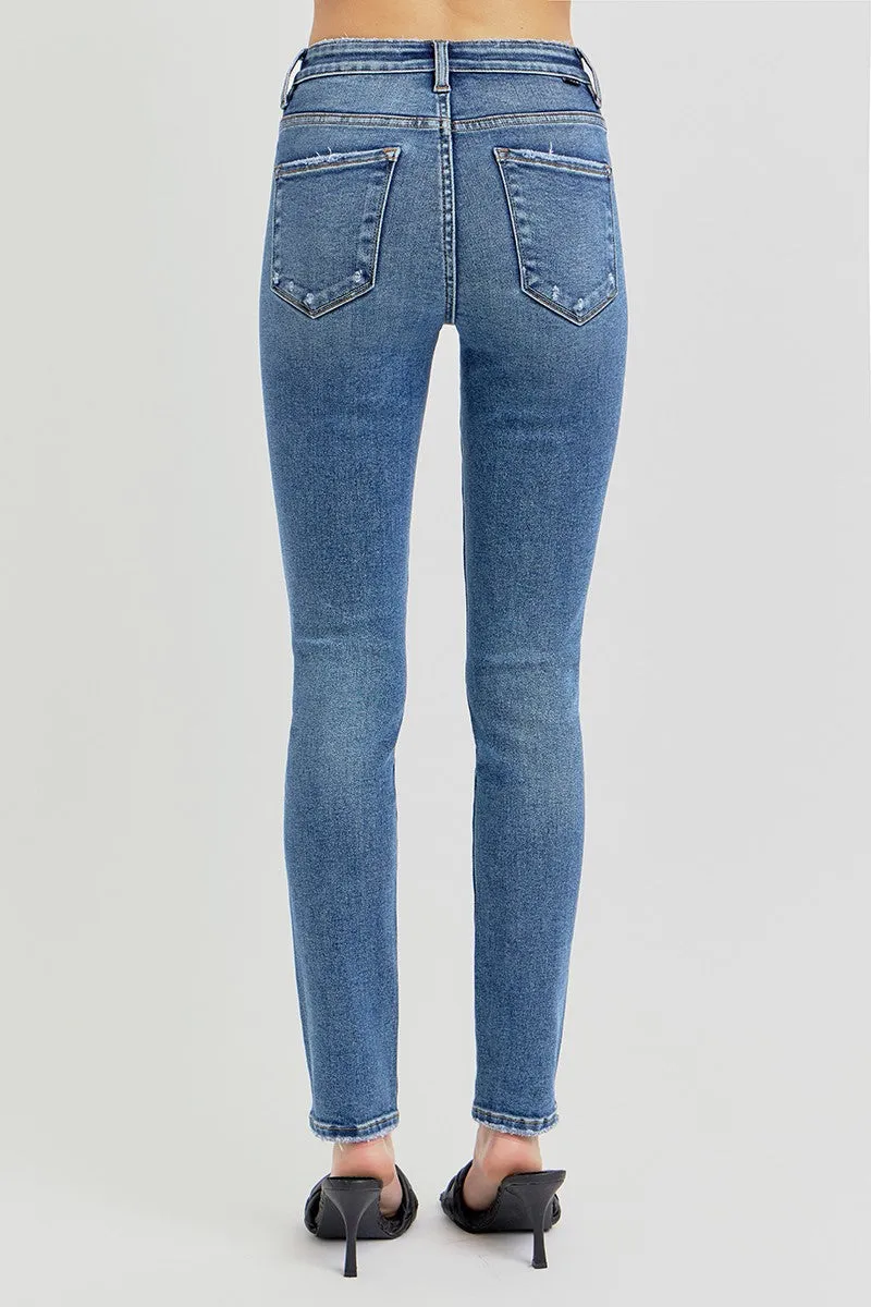 Ravi TC High Rise Ankle Slim Skinny Jean • Medium Denim