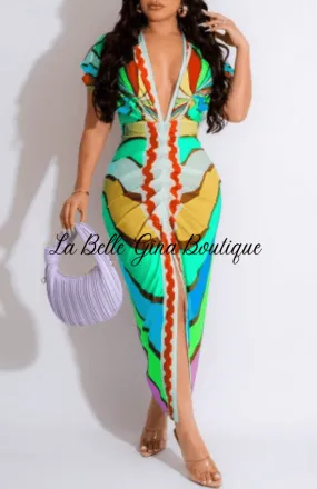Sadia Short Sleeve Long Dress-Green-FINAL SALE