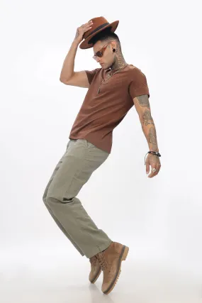 SAINTJONES-OLIVE LINEN PANTS