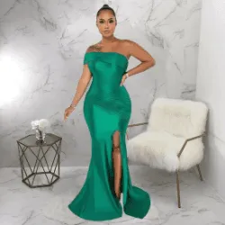 Sara off shoulder split length Maxi dress-FINAL SALE