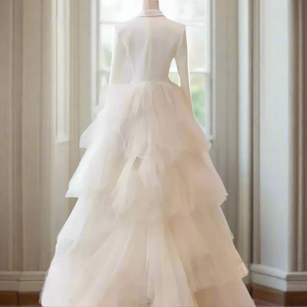 Satin/Tulle High Low Wedding Dress All Sizes/Colors