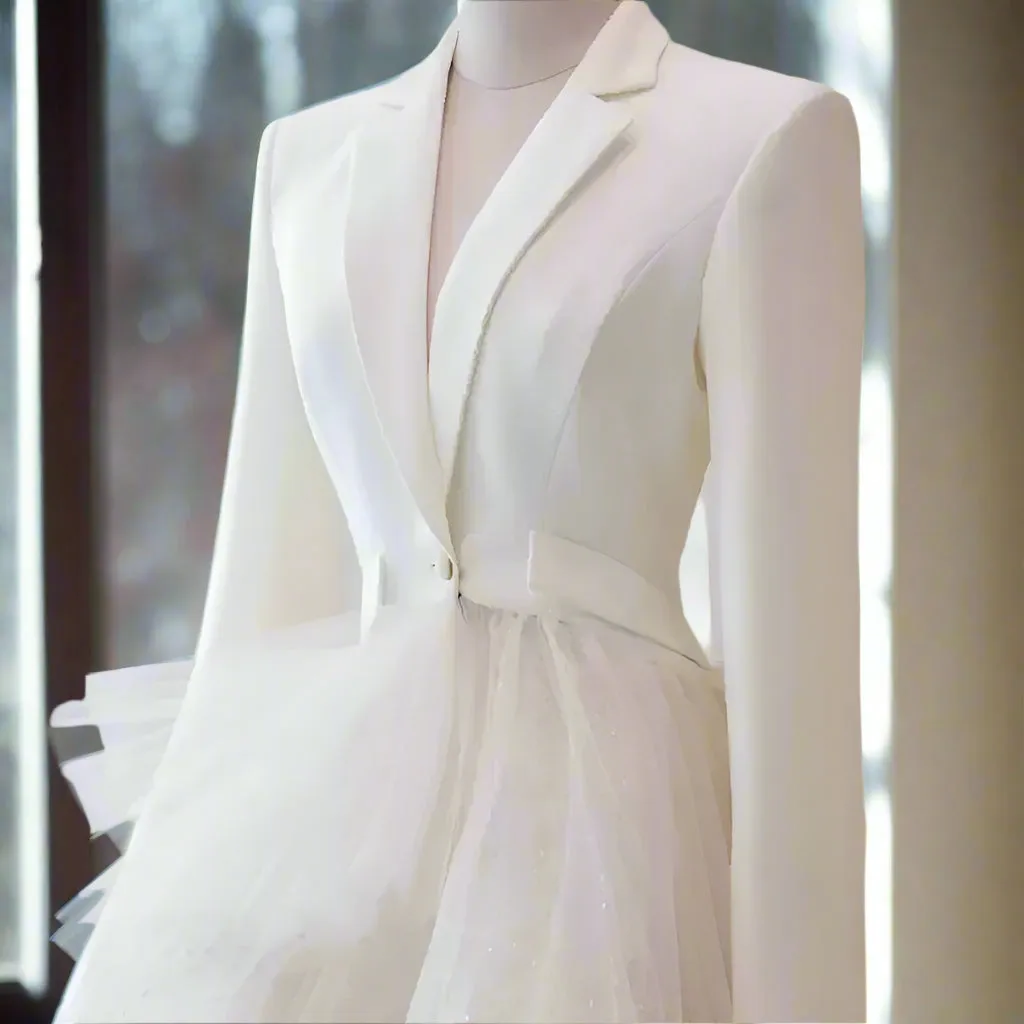 Satin/Tulle High Low Wedding Dress All Sizes/Colors
