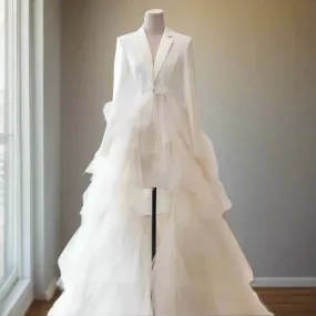 Satin/Tulle High Low Wedding Dress All Sizes/Colors
