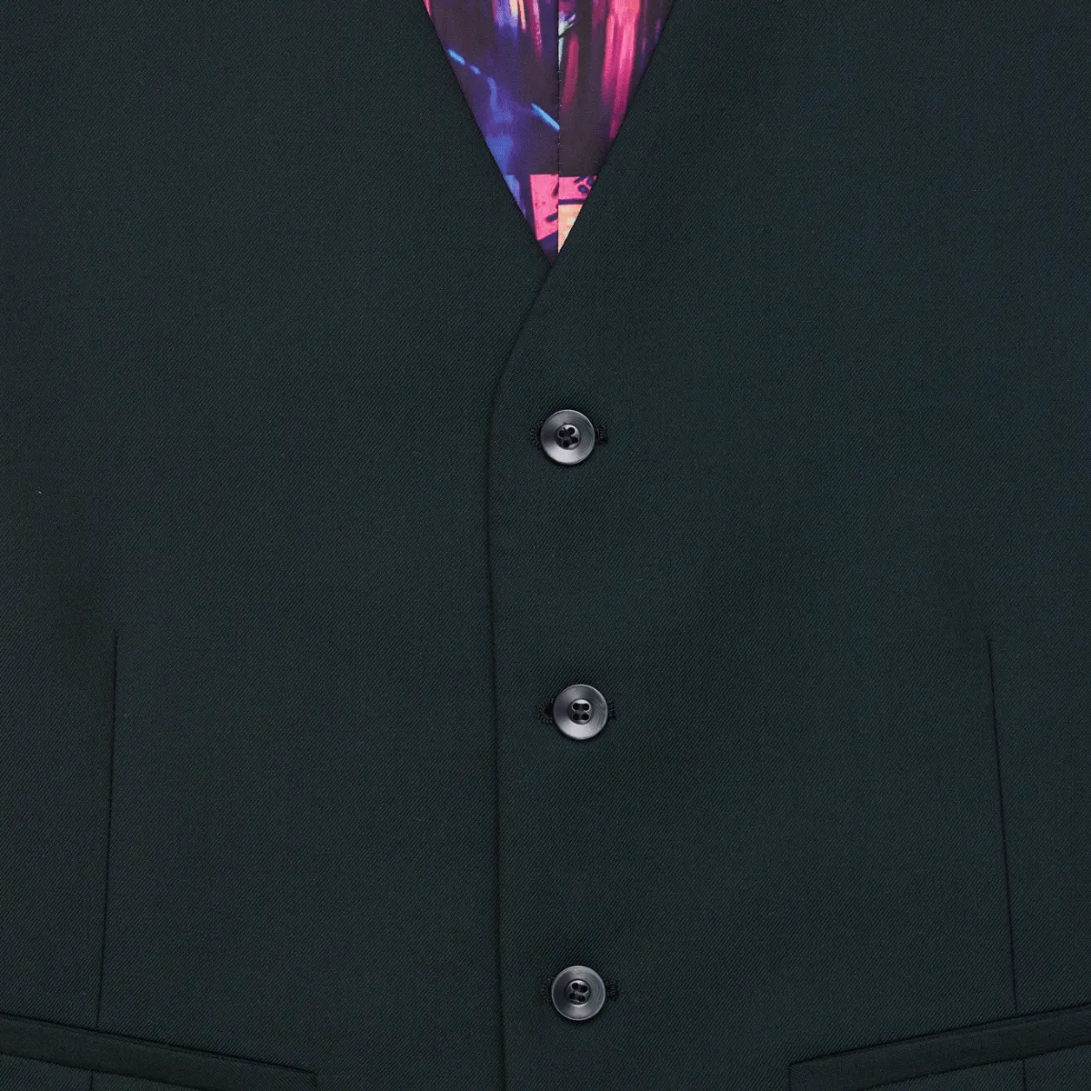Savile Row Tailored Fit Mens Saul Vest in Forest Green Wool