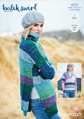 Stylecraft Batik Swirl DK Pattern 9535 - Sweaters & Mittens