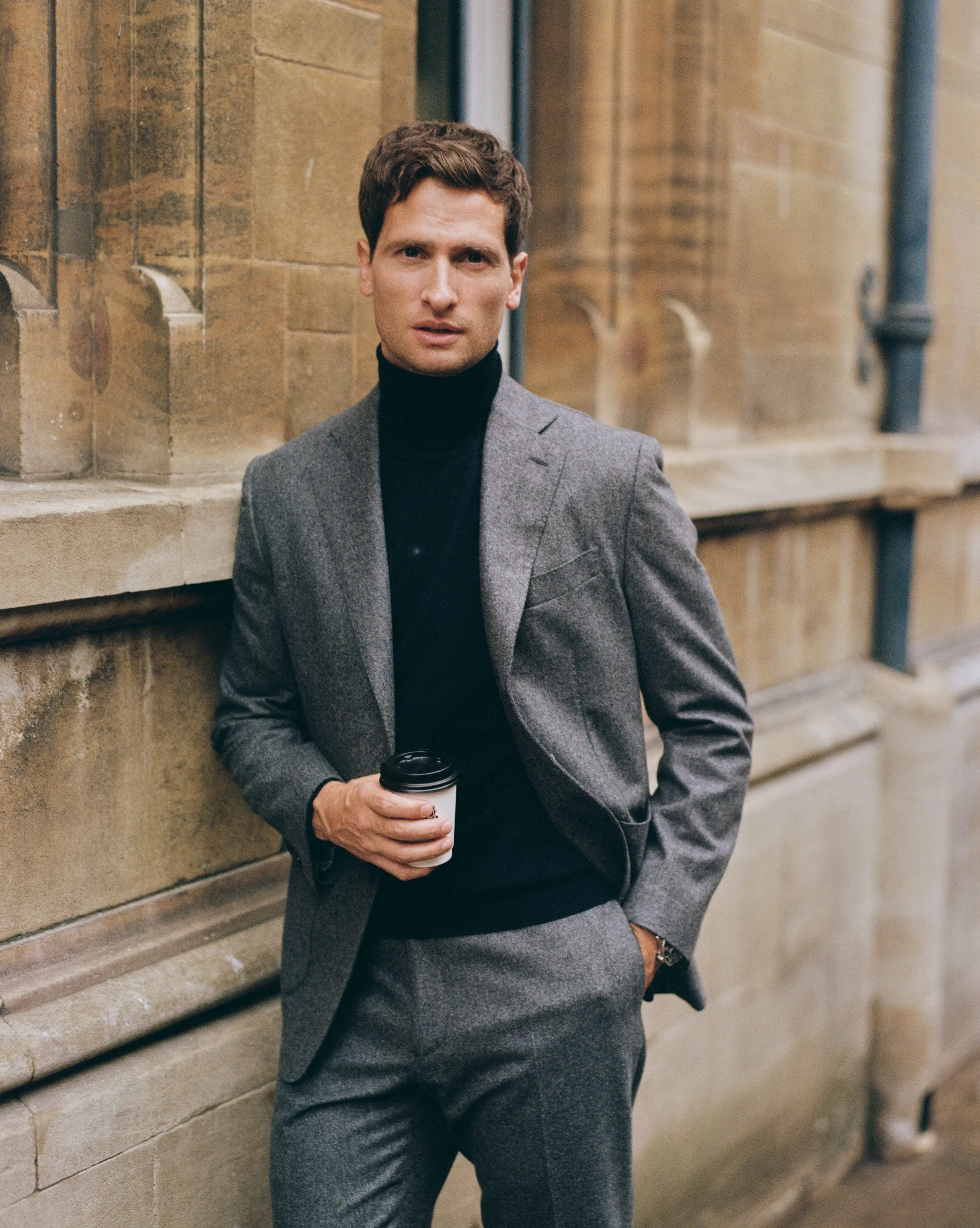 Trunk William Merino Roll Neck Sweater: Navy