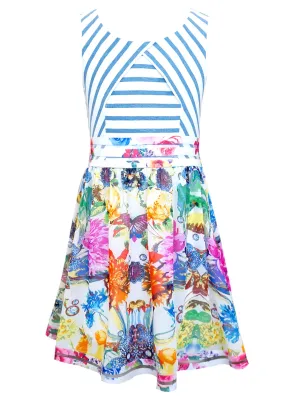 Twofer Dress with Floral Trim (R28284)