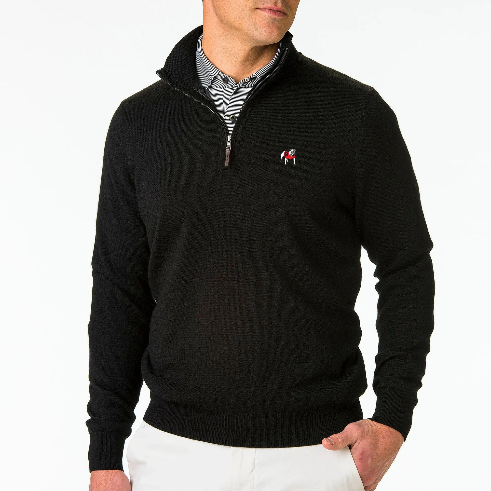 UGA | Baruffa Merino Quarter Zip Windsweater | Collegiate