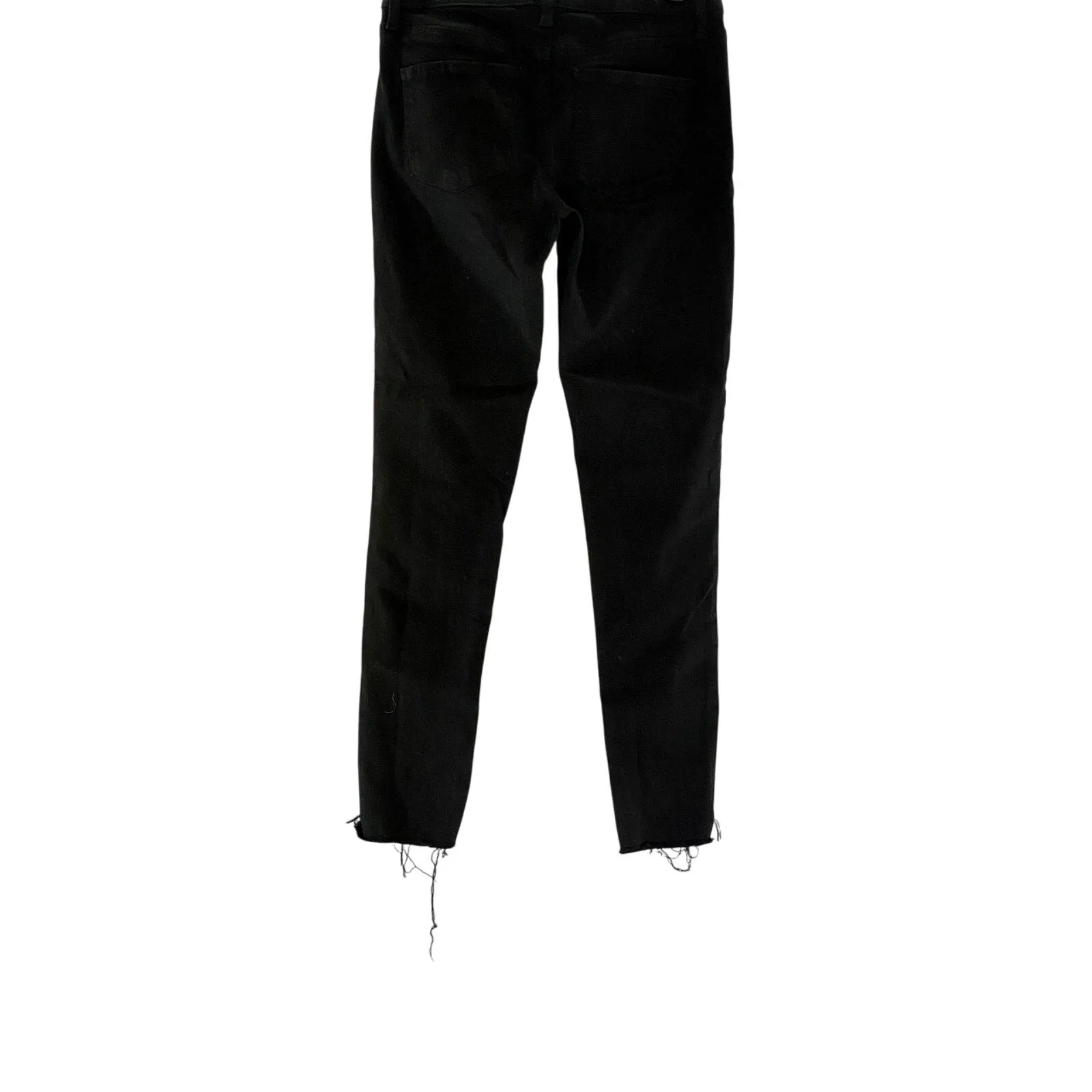 UNIQLO JEANS Women's Black Solid Skinny-Fit Raw-Hem Five-Pocket Denim Jean SZ 26