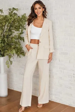 Wide Leg Linen Pants- High Waist