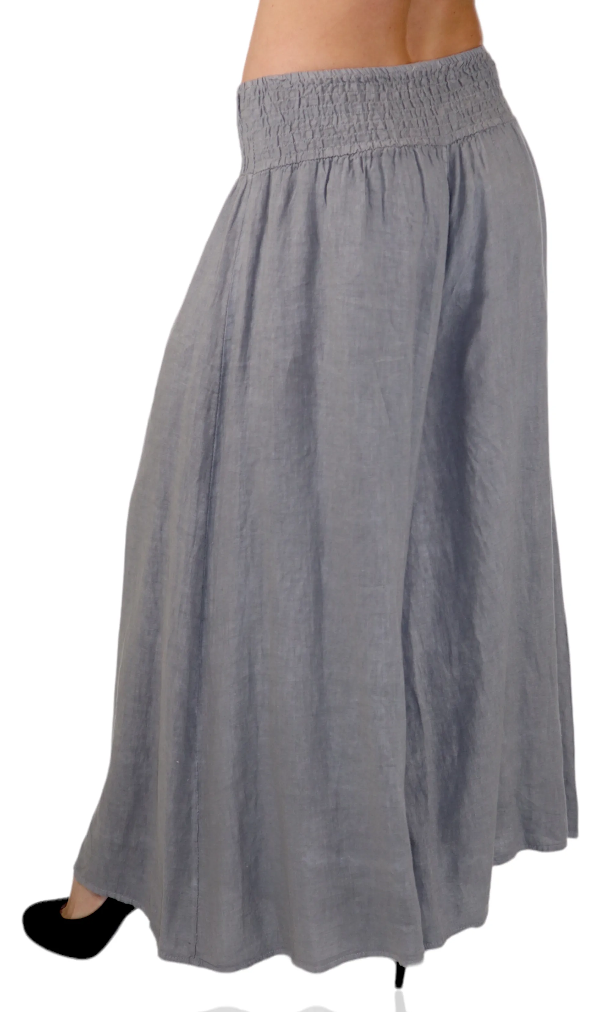 Women Linen Wide legged Palazzo Pants, Designer Comfy and Breathable Flounce Pants | One Size Fits All