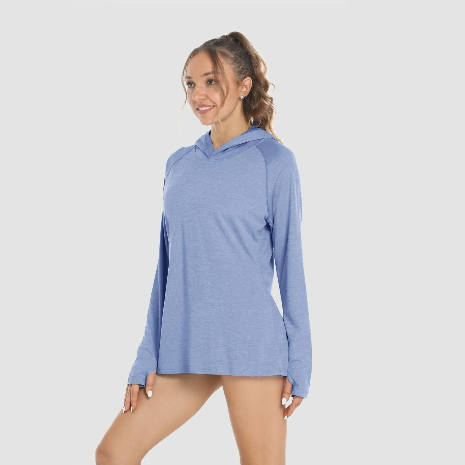 Women's Mint Hoodie Shirts UPF 50  Sun Protection Long Sleeve UV Shirt with Thumb Hole