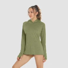 Women's Mint Hoodie Shirts UPF 50  Sun Protection Long Sleeve UV Shirt with Thumb Hole