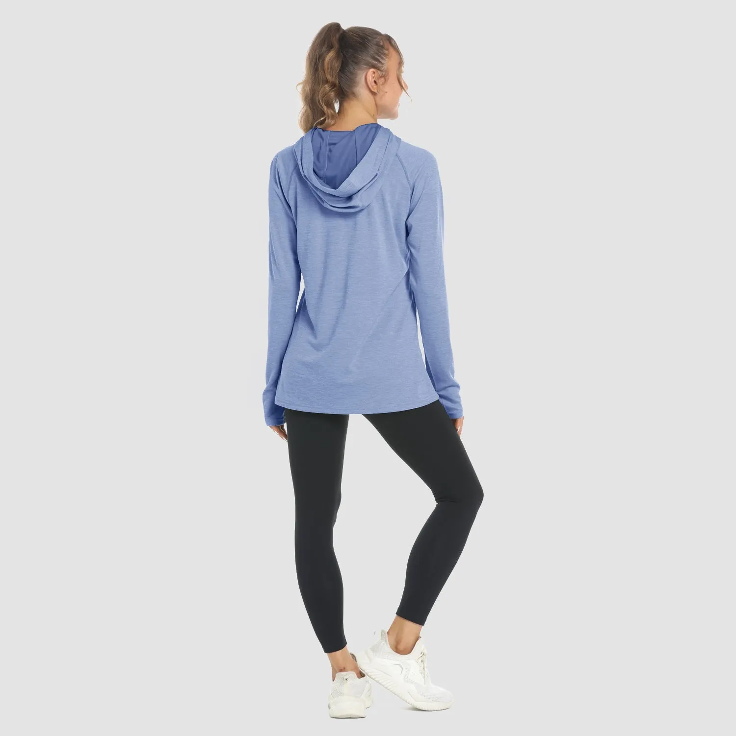 Women's Mint Hoodie Shirts UPF 50  Sun Protection Long Sleeve UV Shirt with Thumb Hole