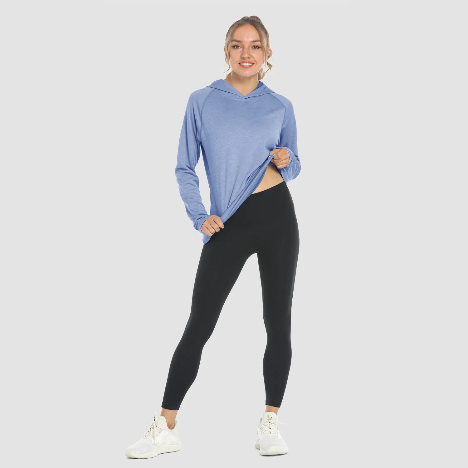 Women's Mint Hoodie Shirts UPF 50  Sun Protection Long Sleeve UV Shirt with Thumb Hole
