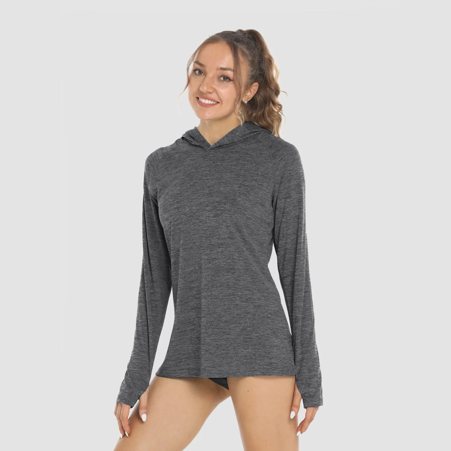 Women's Mint Hoodie Shirts UPF 50  Sun Protection Long Sleeve UV Shirt with Thumb Hole