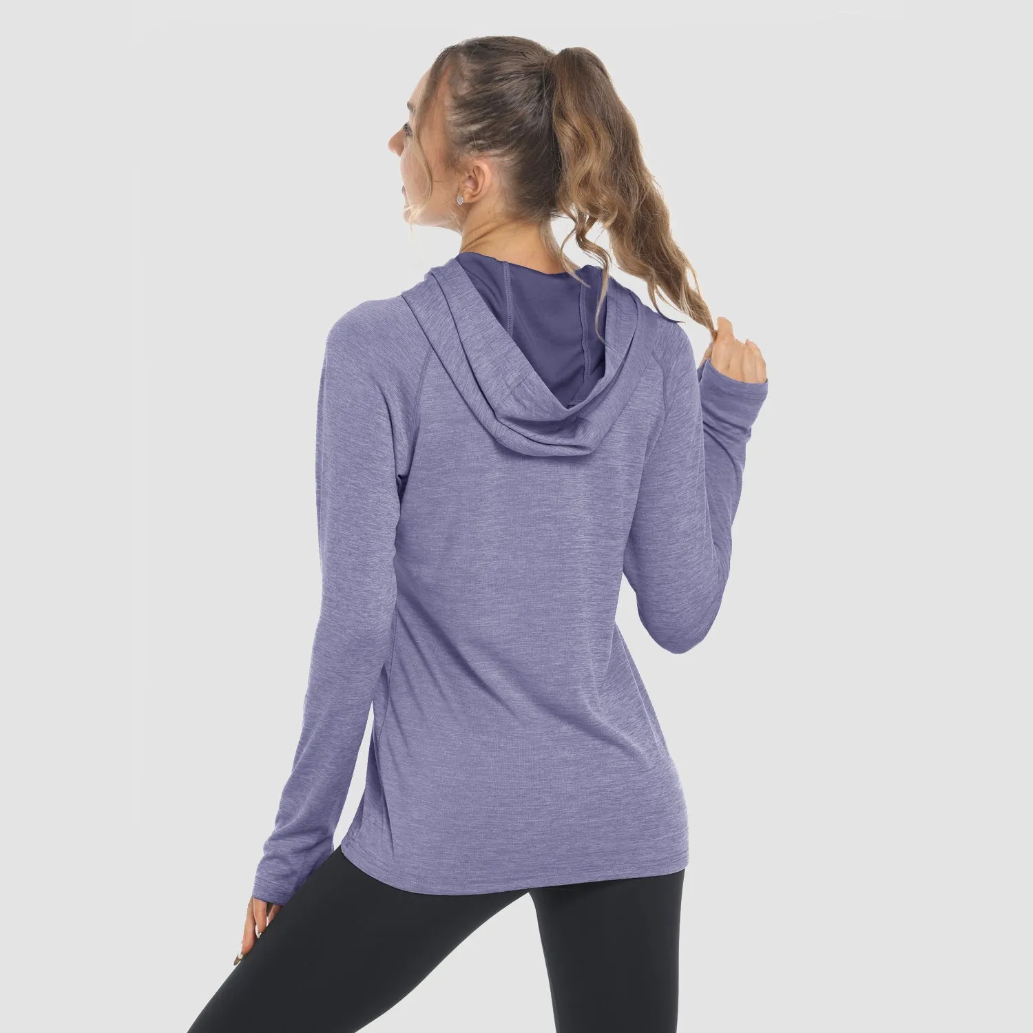 Women's Mint Hoodie Shirts UPF 50  Sun Protection Long Sleeve UV Shirt with Thumb Hole