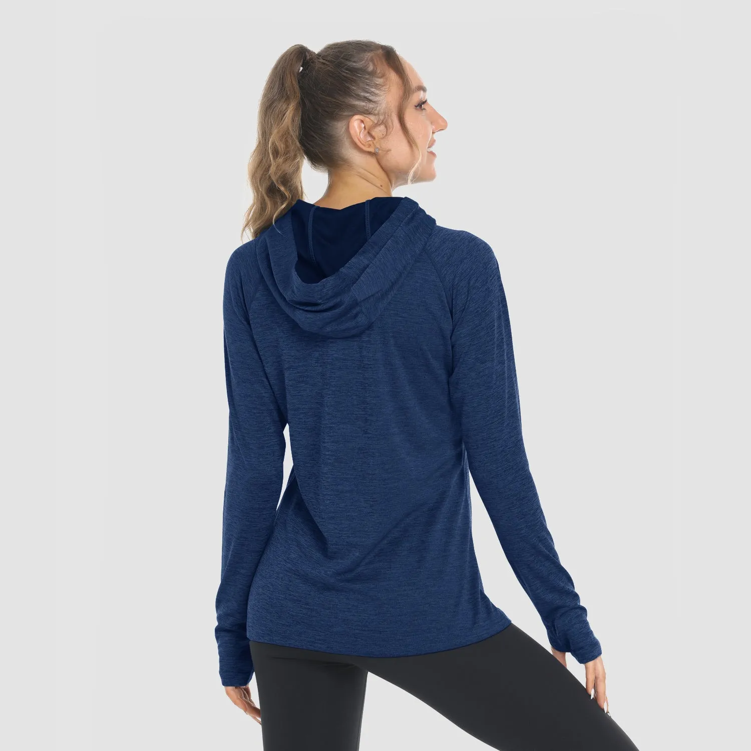 Women's Mint Hoodie Shirts UPF 50  Sun Protection Long Sleeve UV Shirt with Thumb Hole
